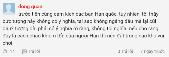 phân tích về chỗ đặt tượng cúi đầu